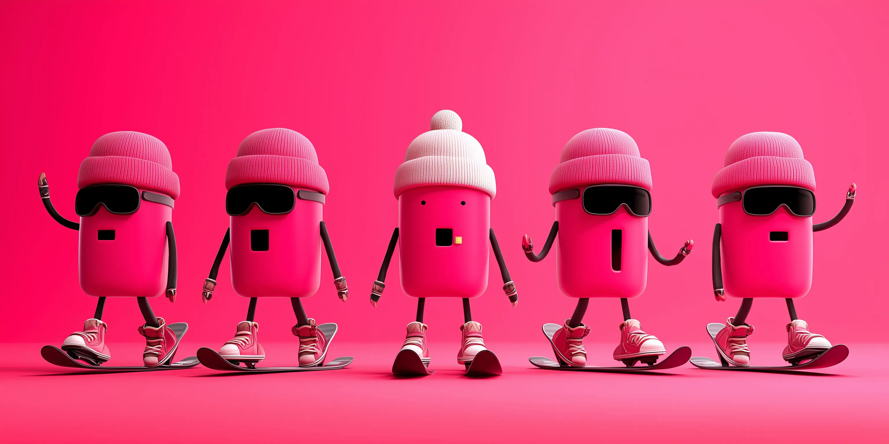 Little pink figures singing